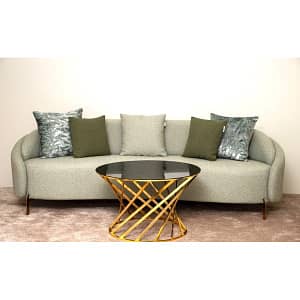 Stylish, sleek, round, mint 3-Seater Sofa